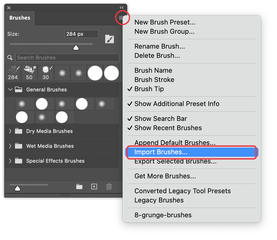 how to download new brushes for photoshop